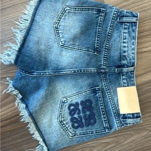 Loewe paula’s Ibiza fringed denim shorts size 36 or 26 or S